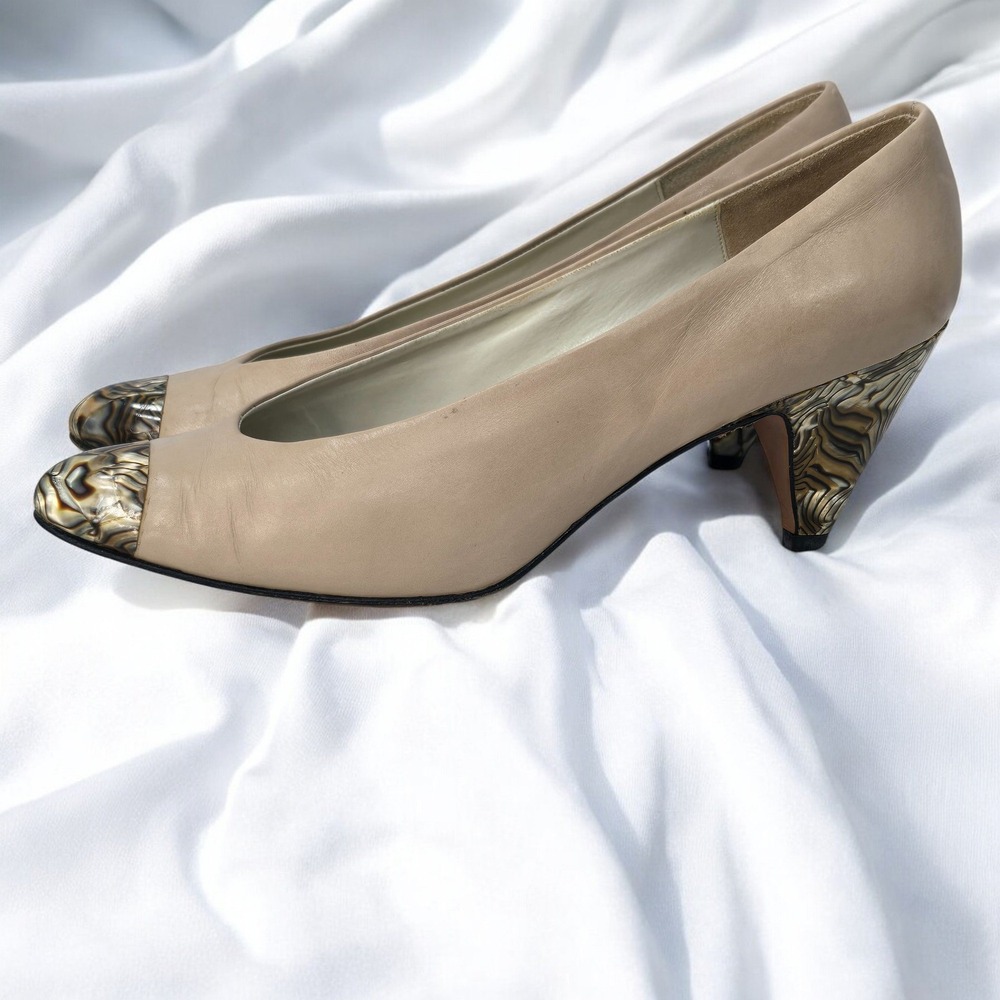 Sesto Meucci Beige and Patterned Heels
